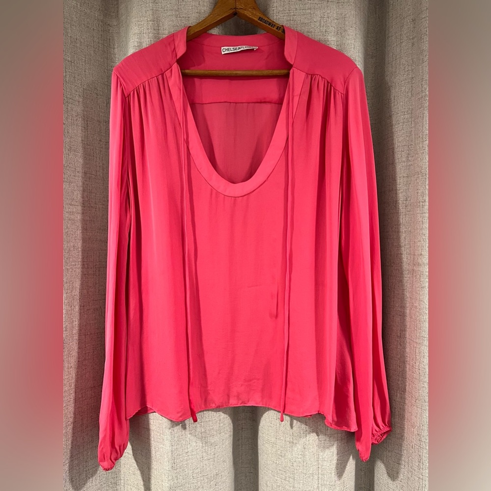 Raw silk Pink Chelsea Flower top